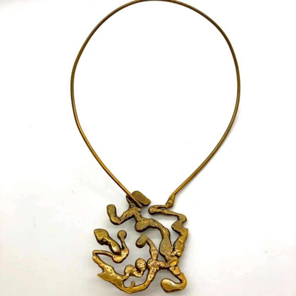 Vintage Brutalist Free form Statement necklace - Picture 7 of 14